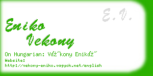 eniko vekony business card